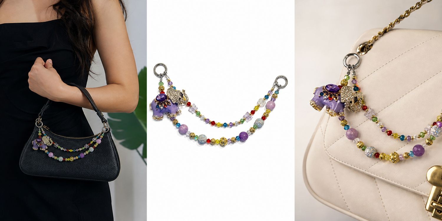 Enchanted Royal Elephant Purse Charm