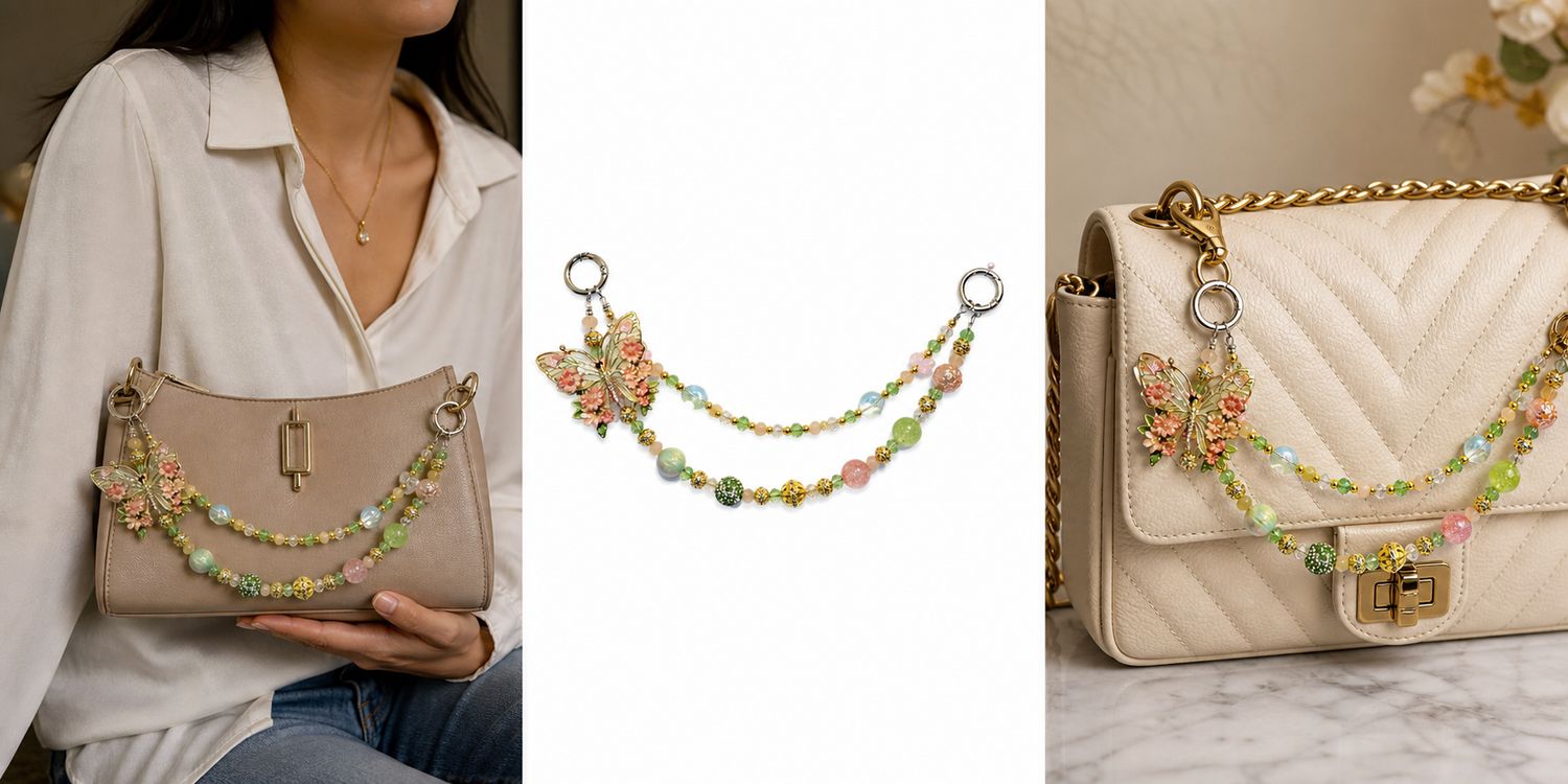 Butterfly Blossom Garden Purse Charm