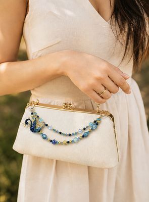 Midnight Swan Elegance Purse Charm