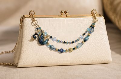 Midnight Swan Elegance Purse Charm