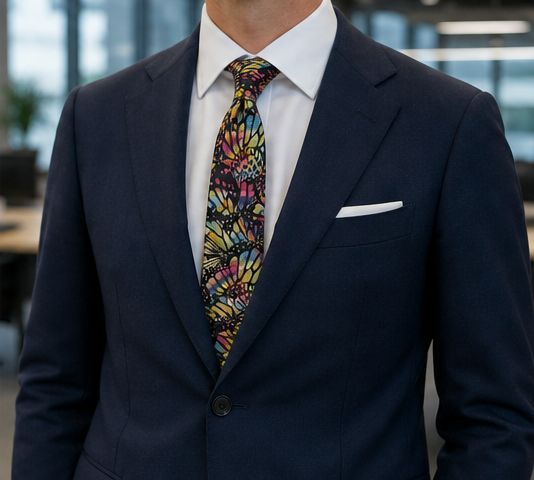 AUIE Butterfly Kaleidoscope Handmade Necktie
