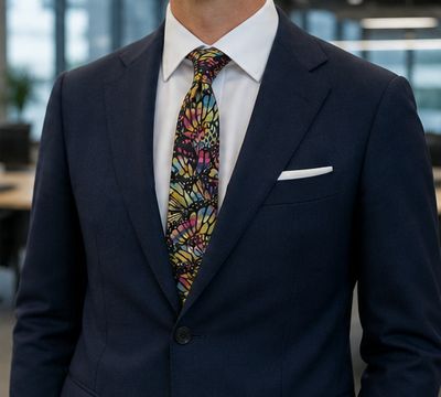 AUIE Butterfly Kaleidoscope Handmade Necktie