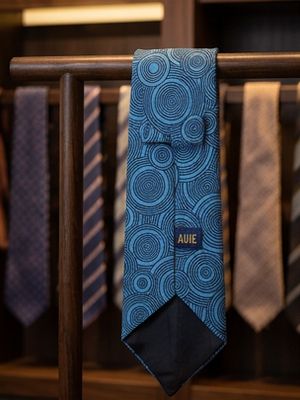 AUIE Blue Vortex Handmade Necktie