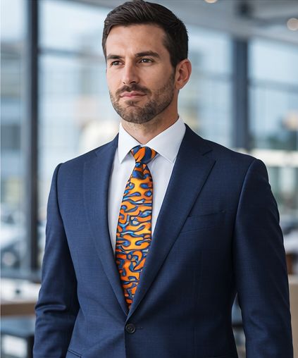 AUIE Blue Flame Handmade Necktie