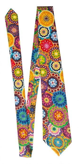 AUIE Colorful Medallion Floral Necktie