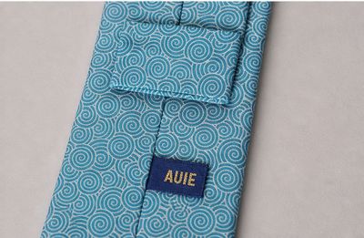 AUIE Turquoise Blue Swirl Necktie and Pocket Square Set
