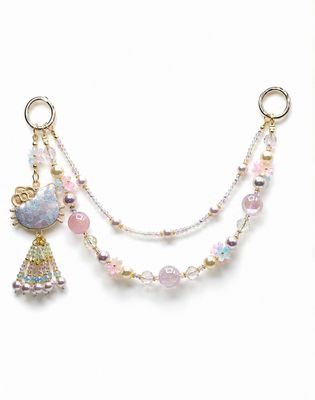 Pastel Pink and Blue Kitty Beaded Purse Charm Chain