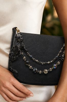 Black Panther Beaded Purse Charm with Gunmetal-Tone Accents