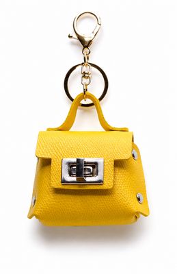 Sunbeam Mercer Yellow Mini Satchel Keychain Purse Charm with Silver-Tone Clasp