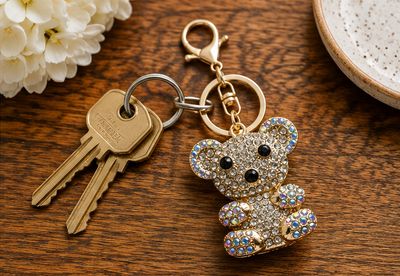 Aurora Teddy Jeweled-Look Bear Purse Charm &amp; Keychain