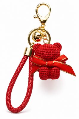 Scarlet Sweetheart Teddy Bear Purse Charm &amp; Keychain with Wrist Strap