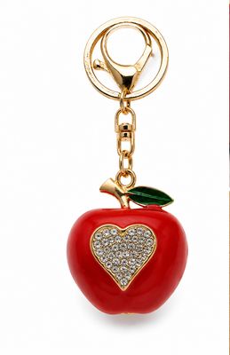 Ruby Orchard Red Apple Heart Keychain &amp; Purse Charm