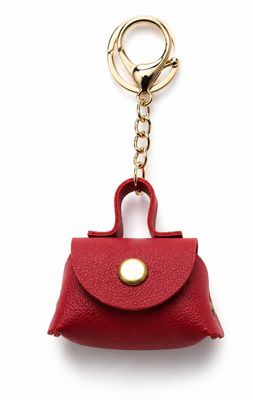 Crimson Petite Handbag Keychain &amp; Purse Charm with Gold-Tone Hardware