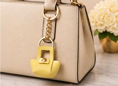 Sunbeam Mini Tote Yellow Keychain &amp; Purse Charm with Gold-Tone Hardware