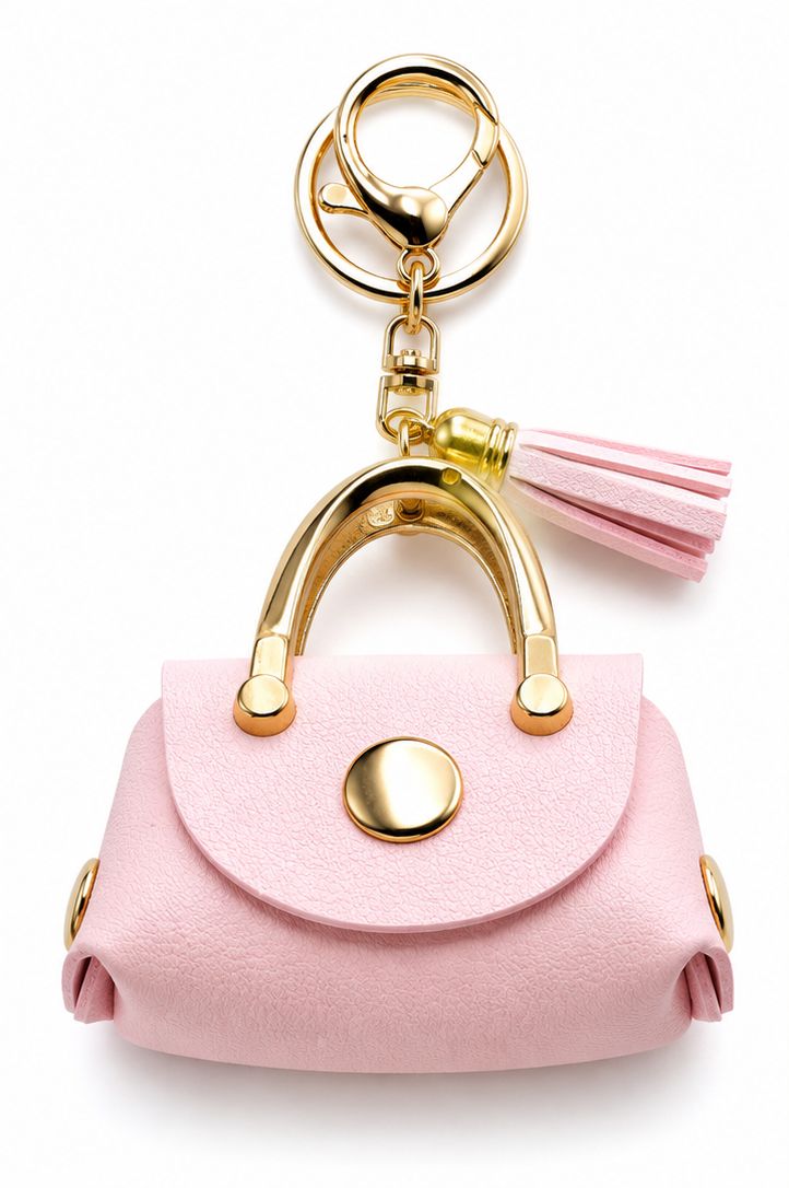 Blush Belle Pink Mini Handbag Keychain &amp; Purse Charm with Tassel
