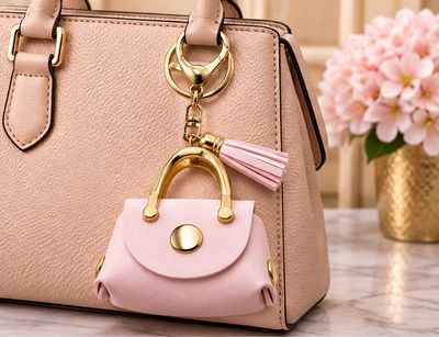 Blush Belle Pink Mini Handbag Keychain &amp; Purse Charm with Tassel