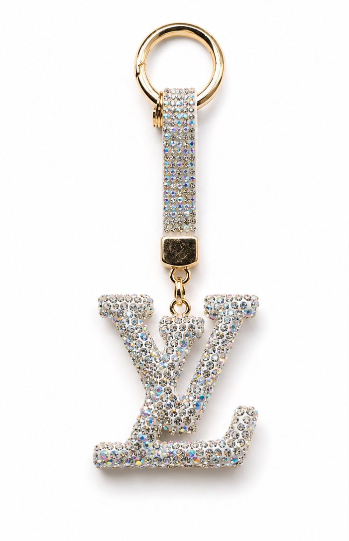 Aurora Monogram Rhinestone Keychain &amp; Purse Charm