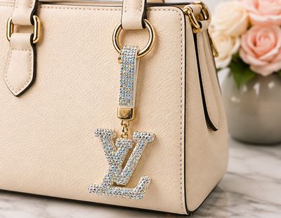 Aurora Monogram Rhinestone Keychain &amp; Purse Charm