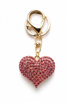 Rosy Radiance Pink Rhinestone Heart Purse Charm &amp; Keychain
