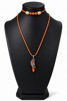 Dragon and Red Jasper gemstone necklace with matching bracelet