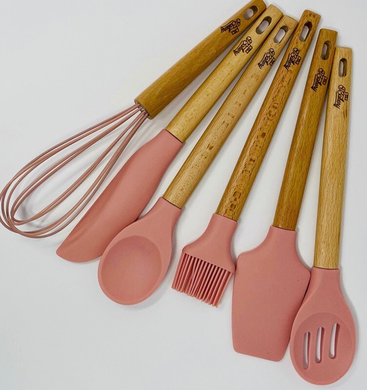 6 PC ROSE UTENSIL SET