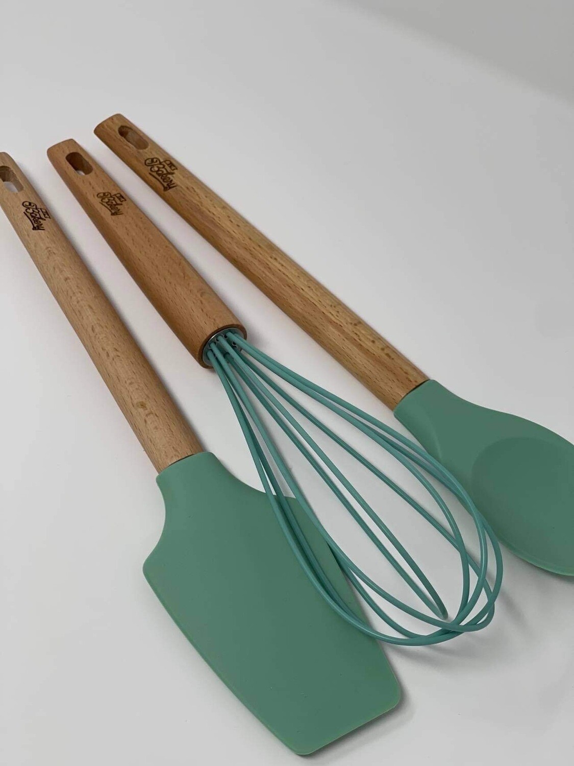 3 PC TEAL UTENSIL SET