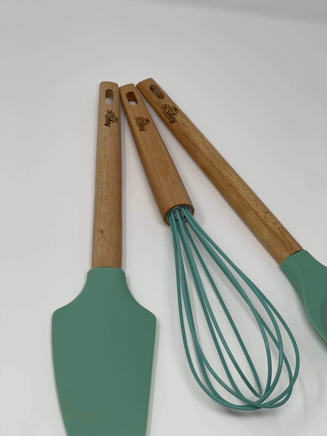 3 PC TEAL UTENSIL SET
