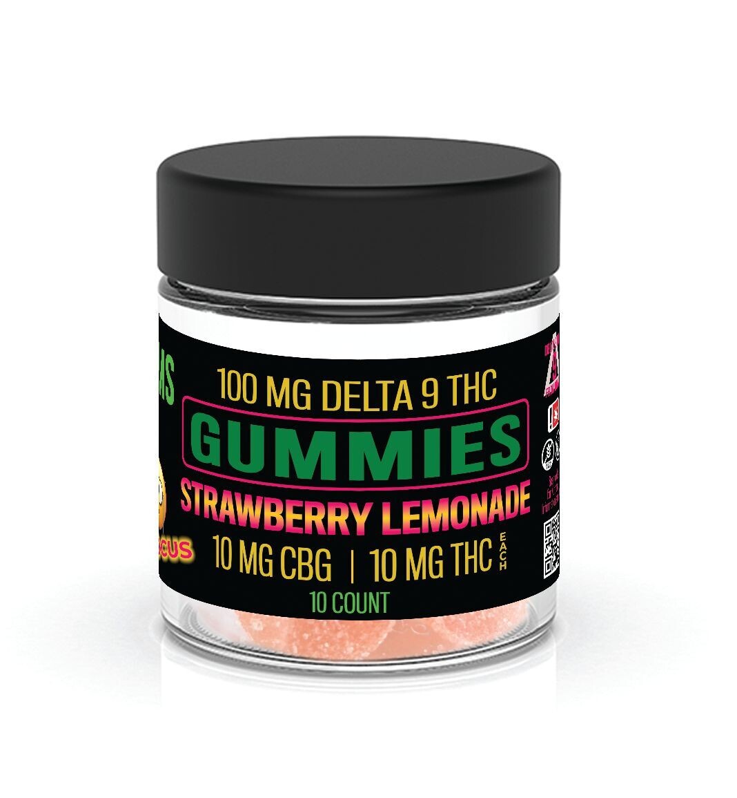 Hemp Derived Delta 9 Gummies (Daytime), Strawberry Lemonade