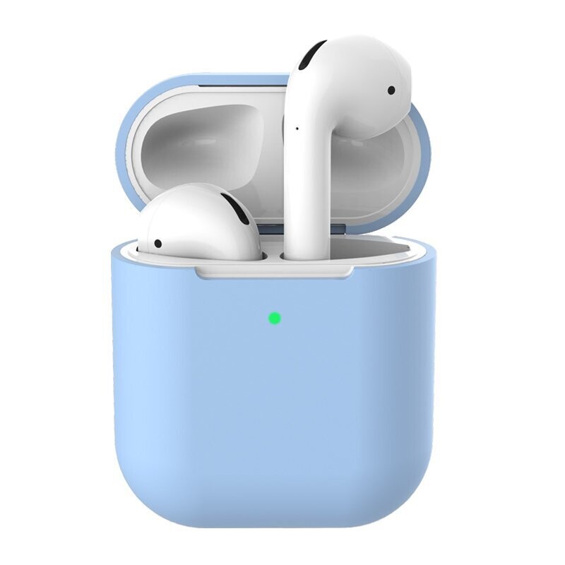 Beschermhoes voor Apple Airpods - Licht Blauw - Siliconen case geschikt  voor Apple Airpods 1 & 2