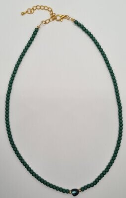 HIP-Necklace-Dark Green Stone