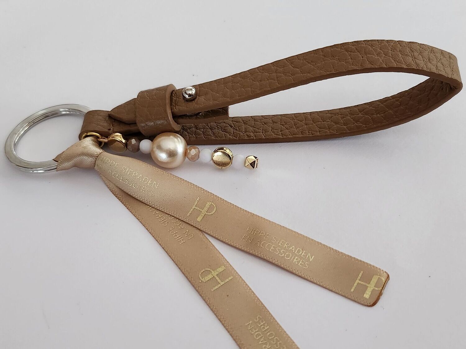 HIP- leren sleutelhanger-Bruin