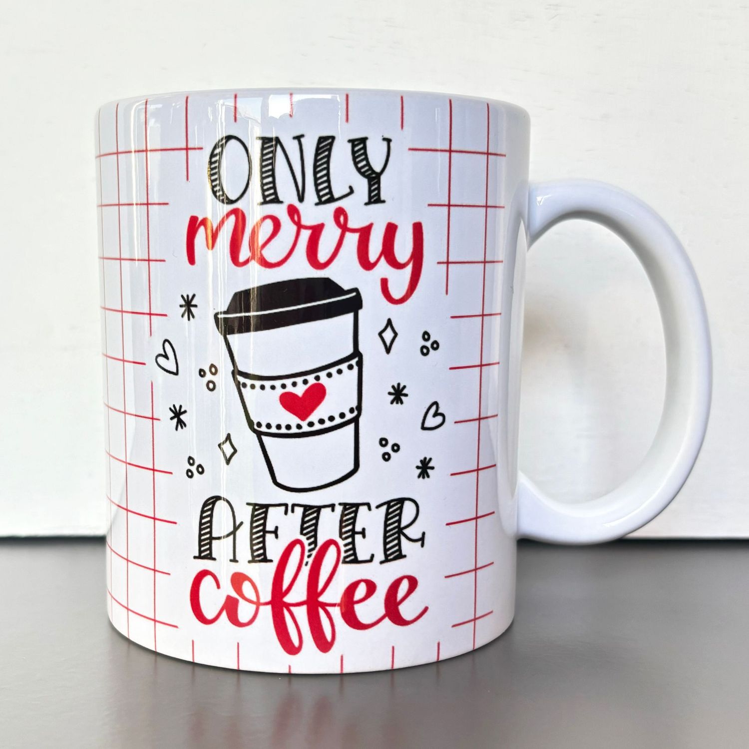 Only merry after coffee mok