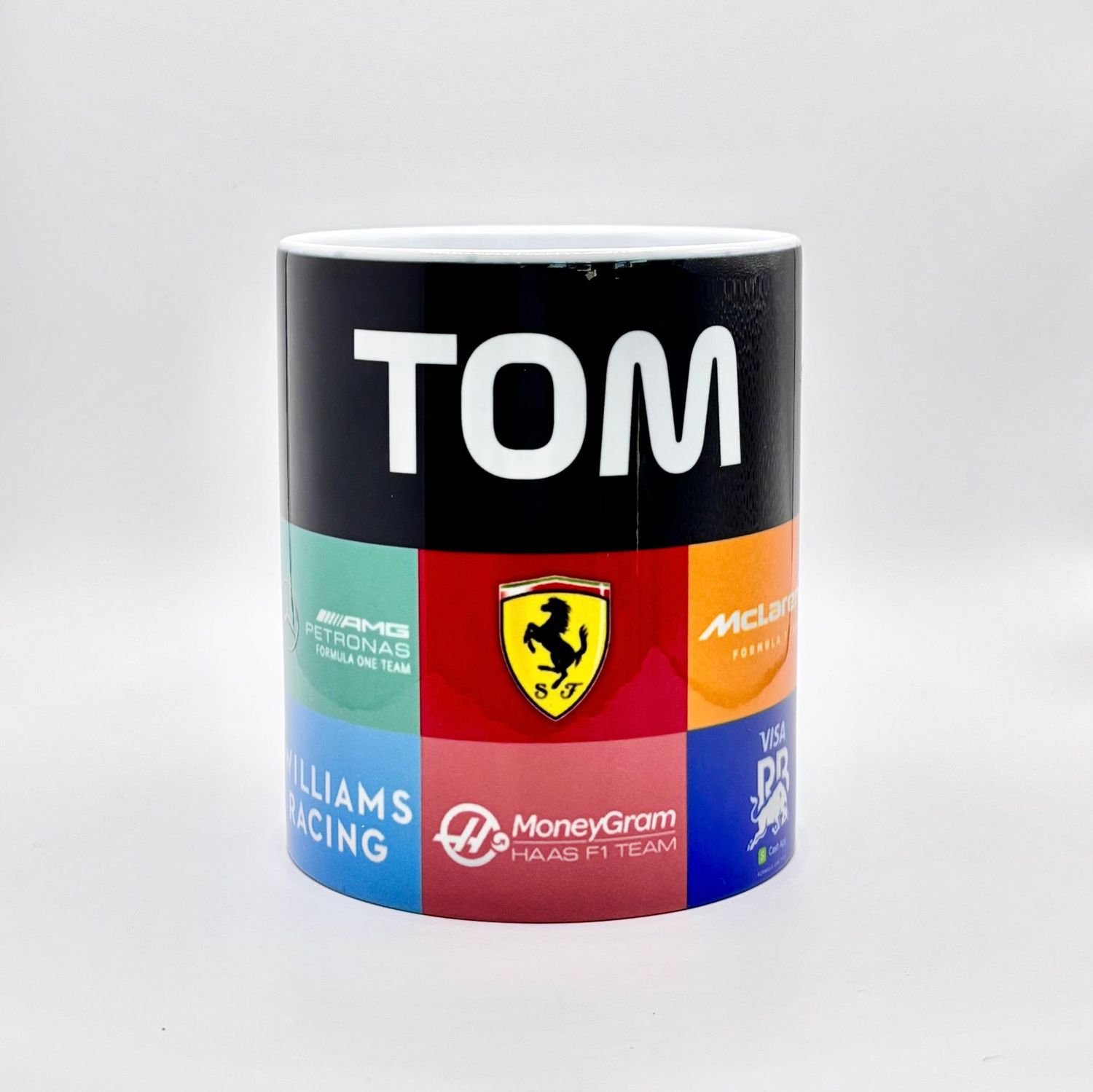 Formule 1 mok met teamlogo's