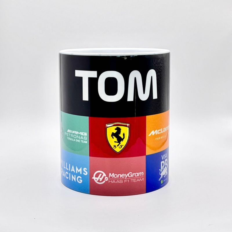 Formule 1 mok met teamlogo's