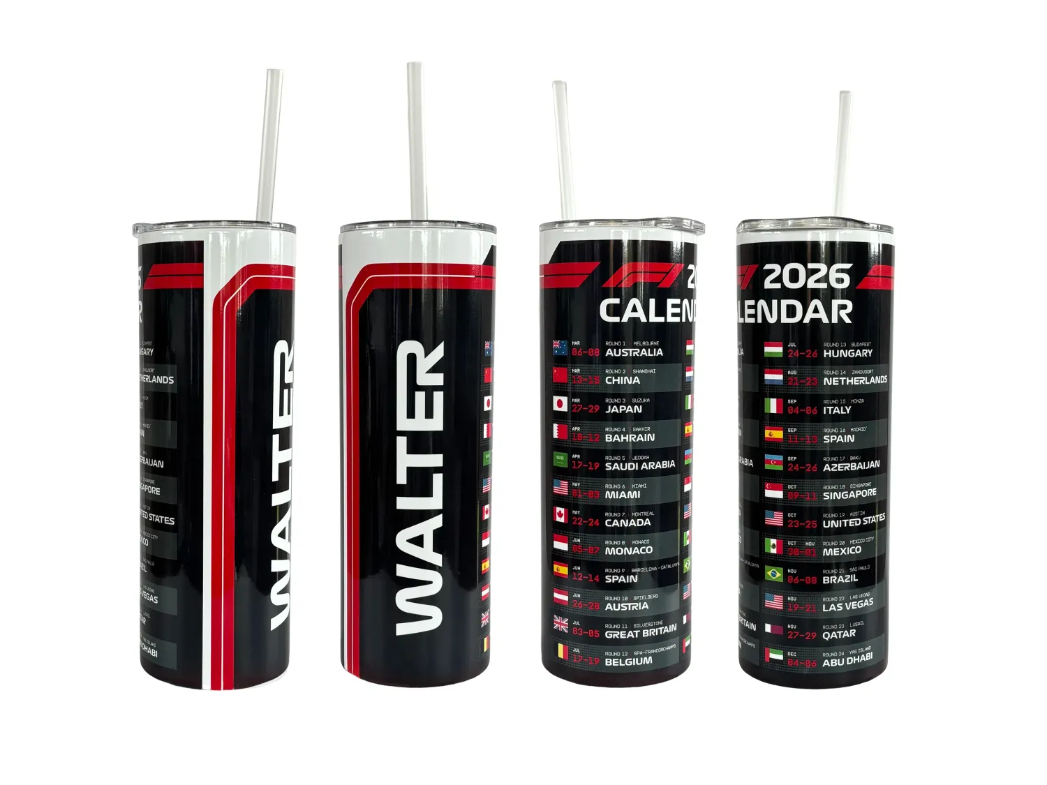 F1 kalender 2026 tumbler met naam - EchtMiek