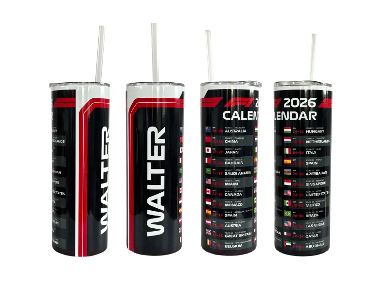F1 kalender 2026 tumbler met naam - EchtMiek