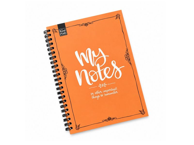 Oranje A5 notitieboek My Notes met zwarte Wire-O binding | EchtMiek