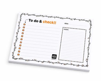 To do checklist notitieblok met ruimte voor taken en notities | EchtMiek
