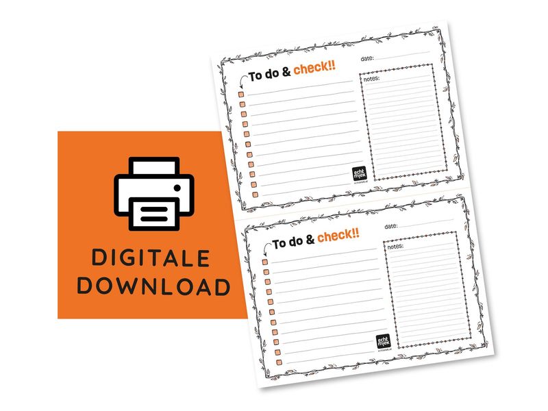 Digitale To do checklist A4 als printbare PDF download – EchtMiek