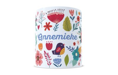 Folk Art mok met naam Kleurrijke Folk Art mok met naam voorzijde | EchtMiek