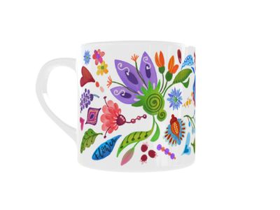 FlowerPower koffiekopje 175 ml – kleurrijke bloemen Flower Power kopje met kleurrijke bloemenillustraties | EchtMiek