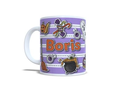 Halloween mok met naam – griezelig leuk voor kinderen Halloween mok met naam Boris – gepersonaliseerde mok voor kinderen | EchtMiek