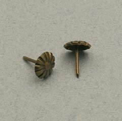 Steel plate fixing tingle "Daisy" vintage brass finishing