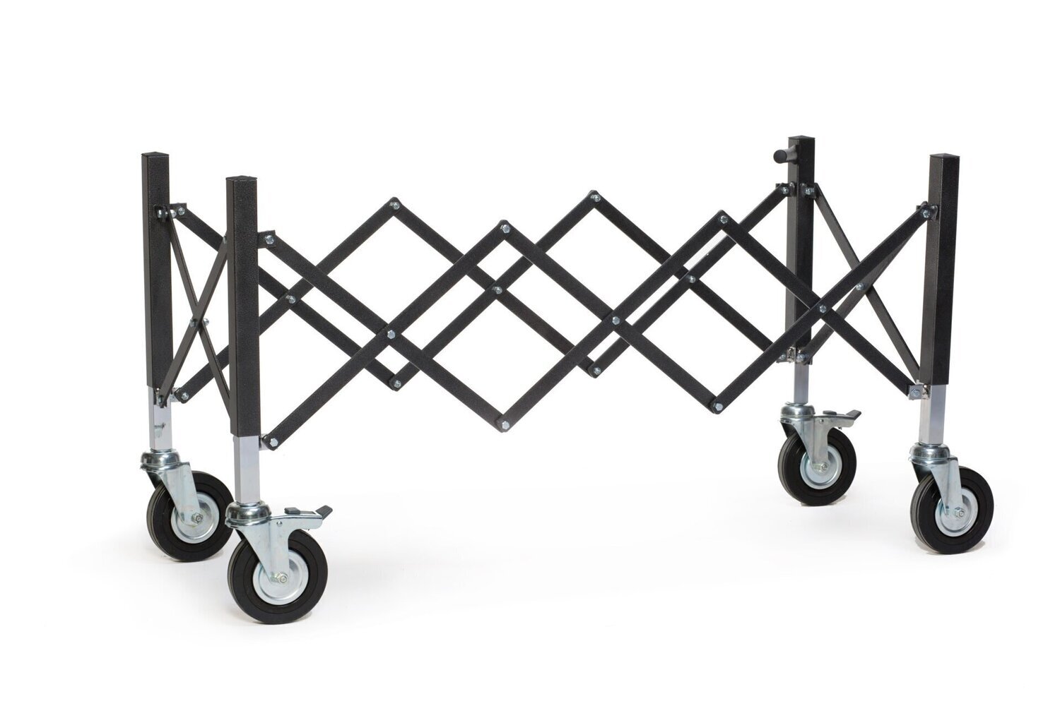 Coffin trolley extendible on two sides black painted