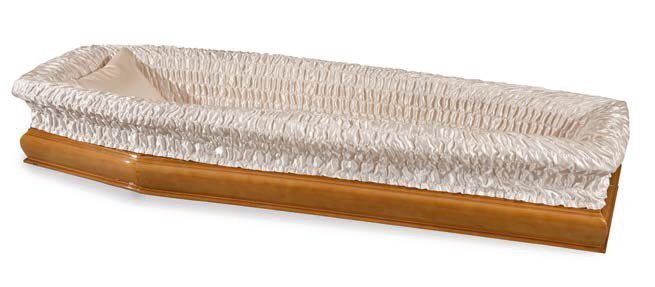 Satin sack coffin interior champagne "Calipso" model