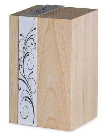Venice/Oak cinerary urn with natural finish