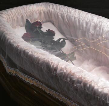 ​Rectangular corpse covering veil with gold lace and gold cross