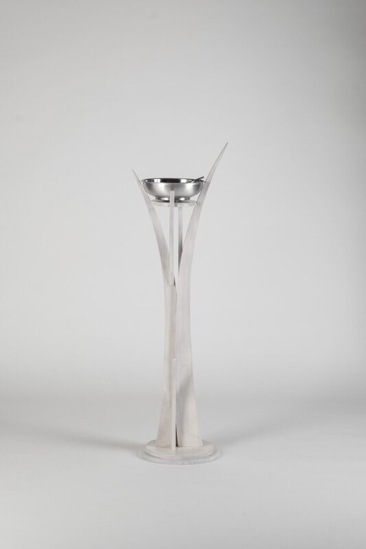 Stoup/card pedestal with aspersorium Narciso model
