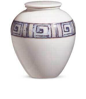 Porcelain line urn with frame design