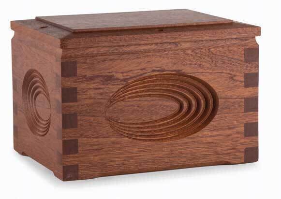 Genesi line cinerary urn in mohogany
